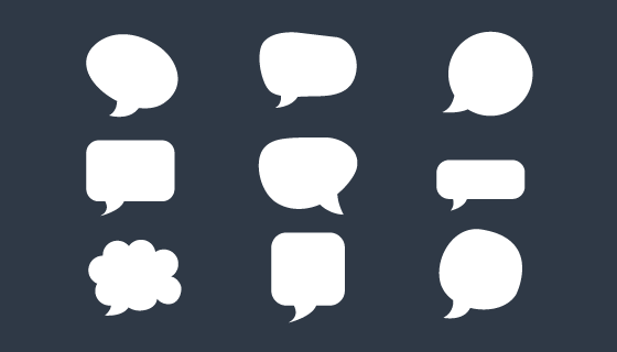 九个简单的聊天气泡矢量素材(EPS/PNG)