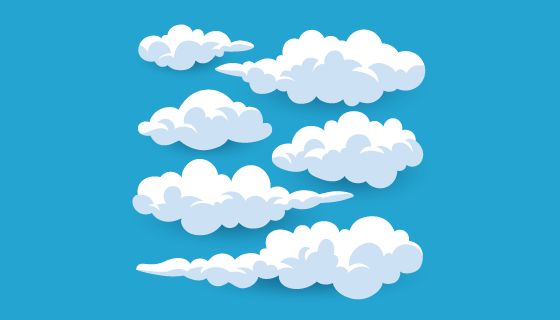 扁平风格的白云矢量素材(AI/EPS)