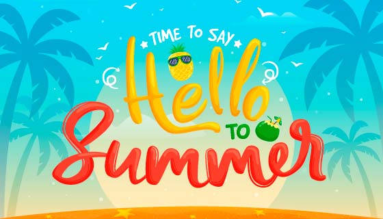 欢快的夏天背景矢量素材(AI/EPS)