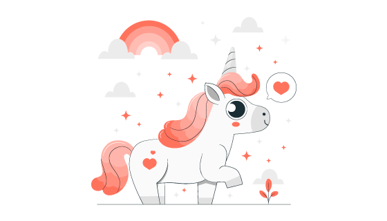 可爱的独角兽插画矢量素材(AI/EPS)