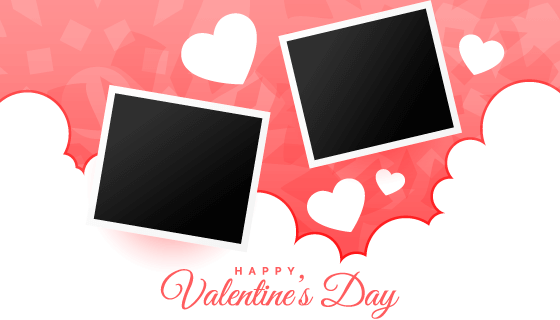 两个相框情人节快乐背景矢量素材(EPS)