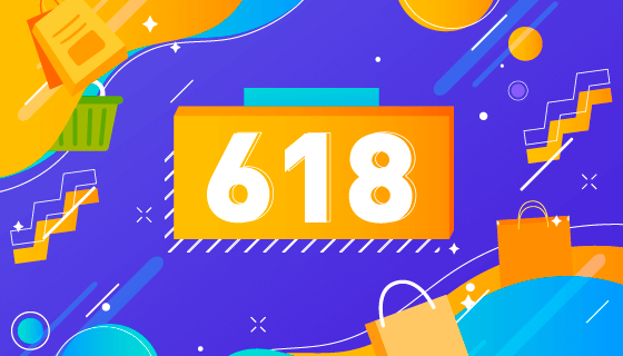 孟菲斯风格618购物节背景矢量素材(EPS)