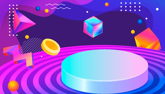 抽象炫彩3D几何空间矢量素材(EPS)