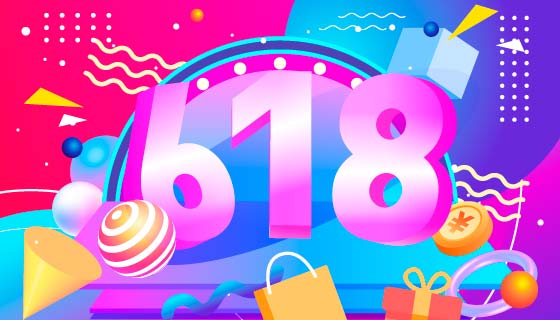 抽象炫彩的618购物节背景矢量素材(EPS)