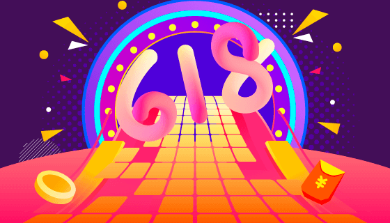 抽象多彩的舞台设计618购物节背景矢量素材(EPS)