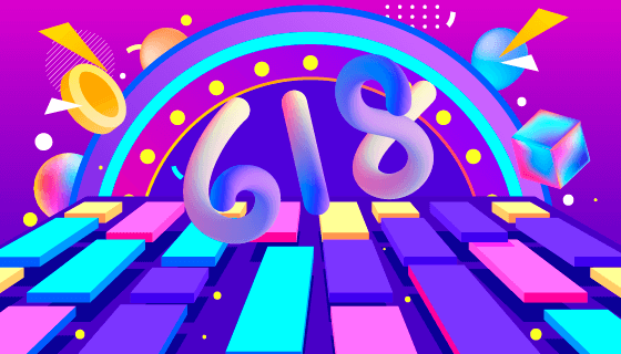 抽象3D空间设计618购物节背景矢量素材(EPS)