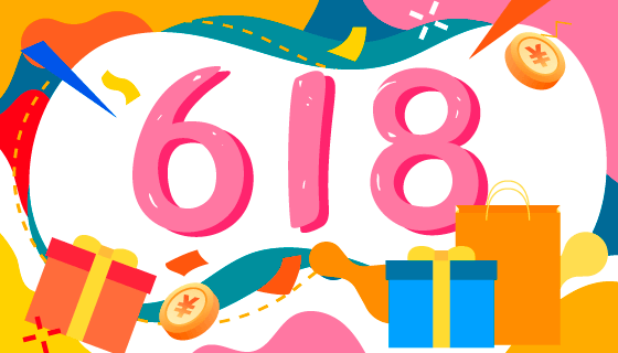 扁平风格618购物节矢量素材(EPS)