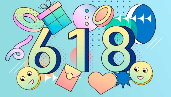 创意扁平风格618购物节矢量素材(EPS)