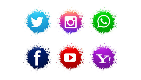 抽象水彩社会媒体图标矢量素材(EPS)