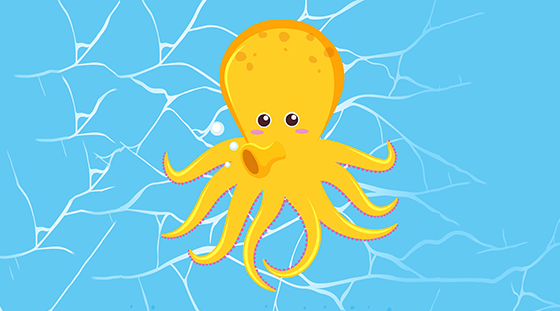 可爱的章鱼矢量素材(EPS/PNG)