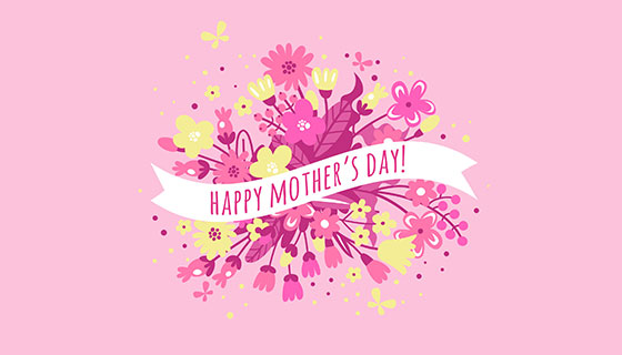 鲜花花束母亲节背景矢量素材(EPS/AI)