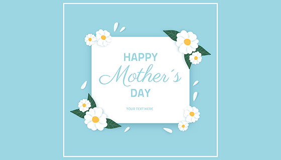 清爽鲜花母亲节背景矢量素材(EPS/AI)