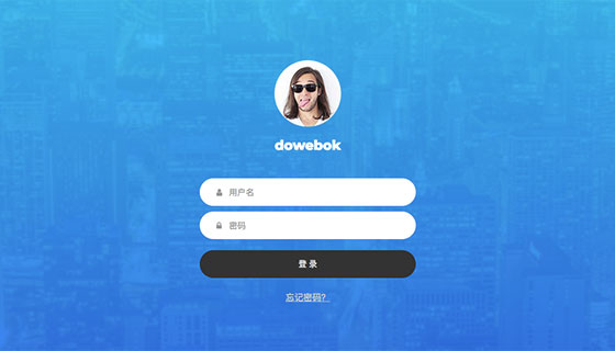 蓝色简洁大气登录页面