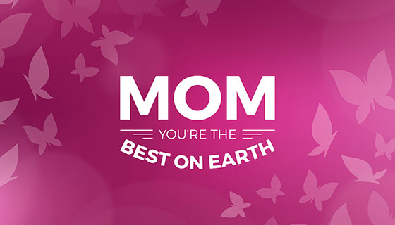 蝴蝶元素母亲节背景矢量素材(EPS/AI)