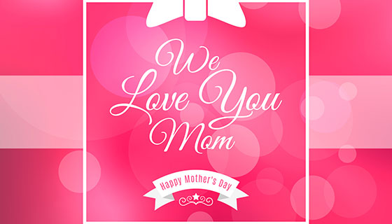 蝴蝶结元素母亲节背景矢量素材(EPS/AI)