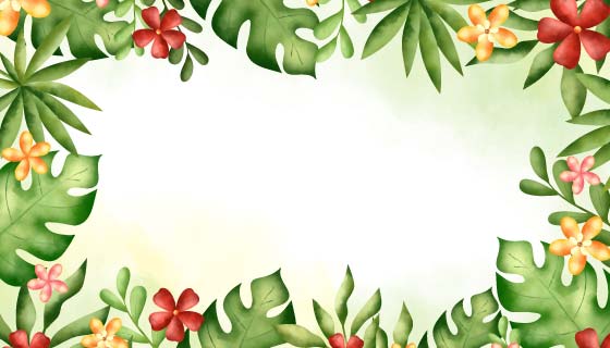 热带植物设计夏季背景矢量素材(AI/EPS)