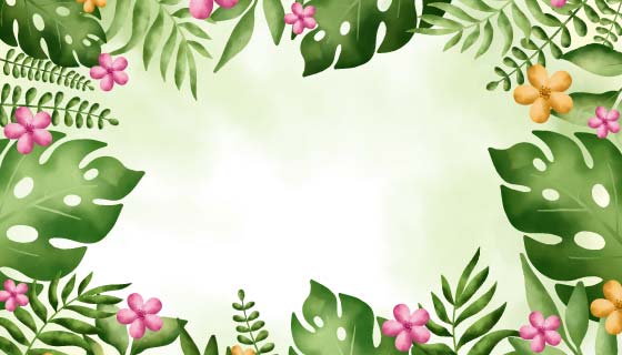 热带植物设计夏季背景矢量素材(AI/EPS)