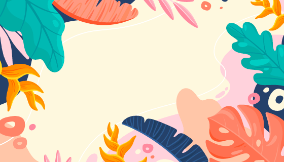 多彩的热带植物夏季背景矢量素材(AI/EPS)