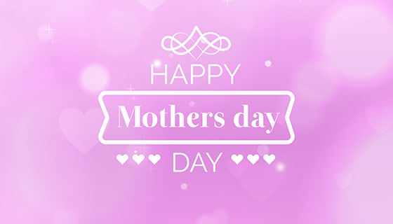 爱心元素紫色母亲节背景矢量素材(EPS/AI)