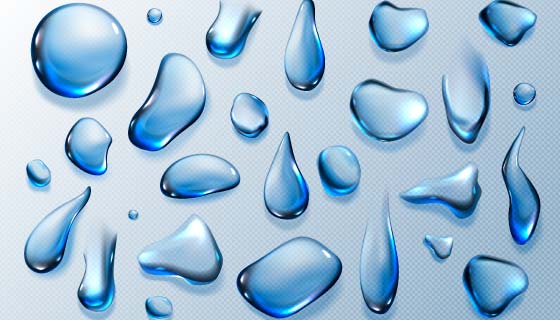 逼真的水滴矢量素材(EPS)