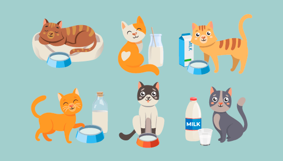 可爱的猫咪矢量素材(EPS/PNG)