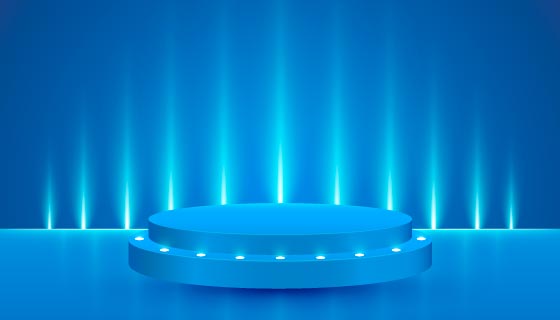 蓝色光束3D舞台矢量素材(AI/EPS)