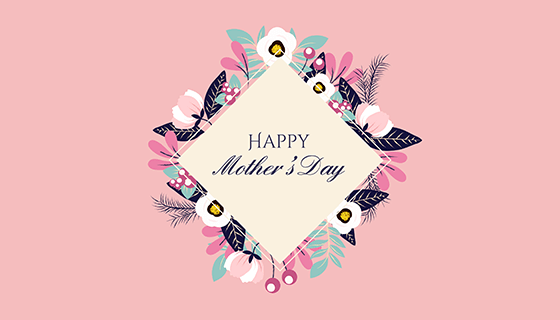 漂亮的花卉母亲节背景矢量素材(EPS/AI)