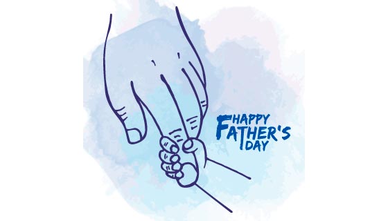 小手牵大手父亲节快乐矢量素材(EPS)