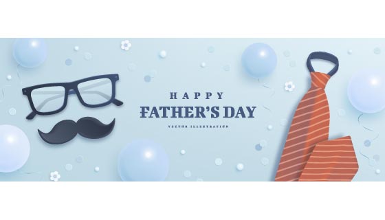 眼镜胡子领带设计父亲节banner矢量素材(EPS)