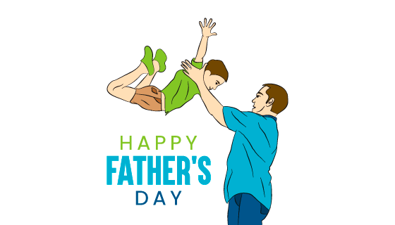 父亲高举孩子设计父亲节快乐矢量素材(EPS)