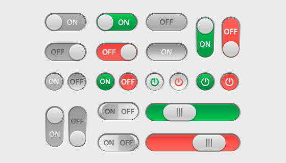 各种各样的开关按钮矢量素材(EPS/PNG)