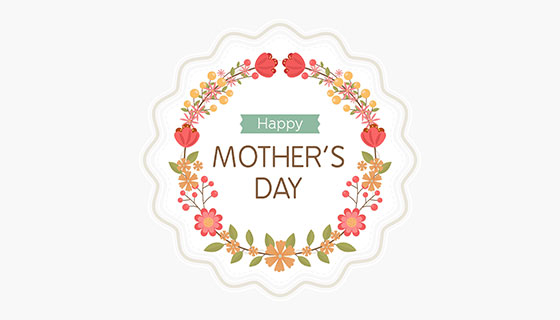 漂亮圆形花卉母亲节背景矢量素材(EPS/AI)