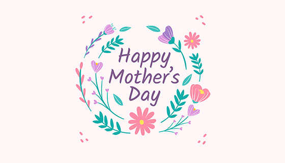 漂亮圆形花卉母亲节背景矢量素材(EPS/AI)