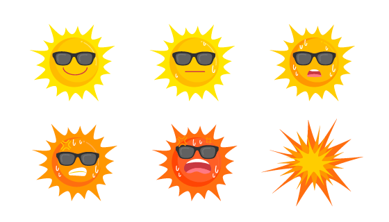 带着墨镜的太阳矢量素材(EPS/PNG)