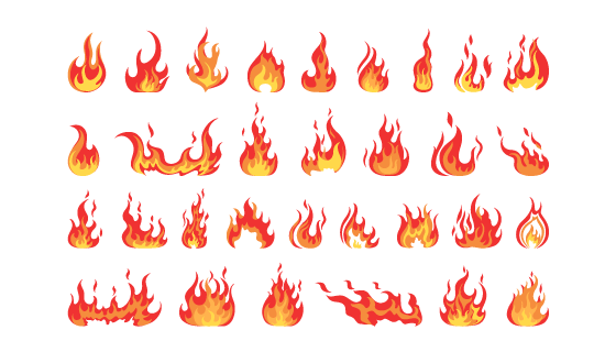 各种各样的火苗矢量素材(EPS/PNG)
