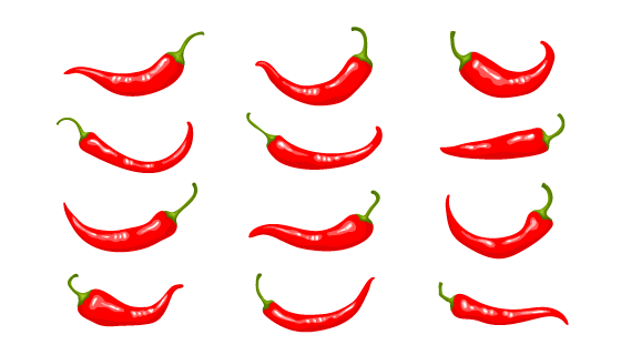 逼真的红色辣椒矢量素材(EPS/PNG)