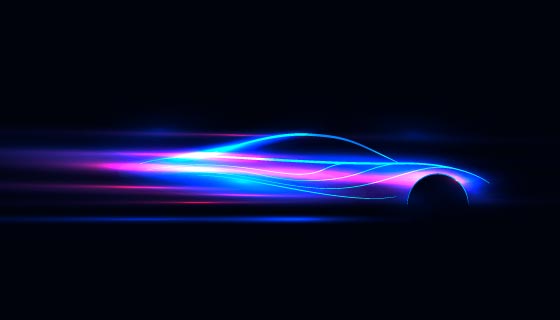 抽象未来主义霓虹灯汽车矢量素材(EPS)