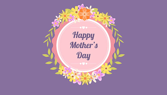 漂亮圆形花卉母亲节背景矢量素材(EPS/AI)