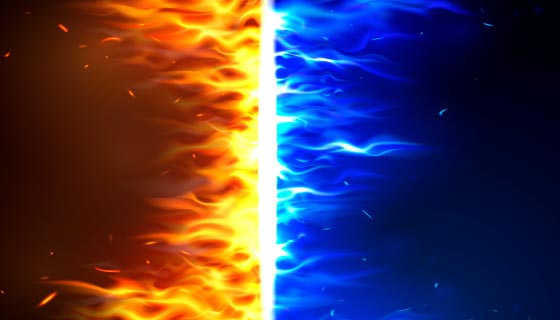 逼真的水与火背景矢量素材(EPS)