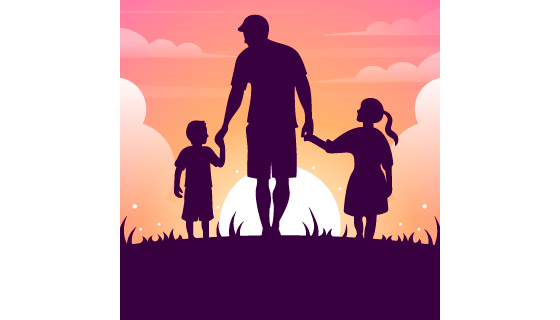 父亲牵着孩子设计父亲节矢量素材(AI/EPS)