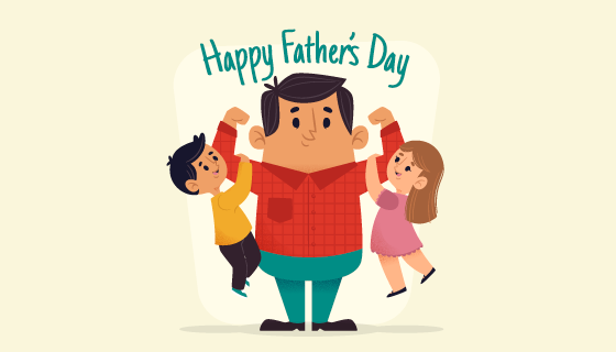 强壮有力的父亲设计父亲节快乐矢量素材(AI/EPS)