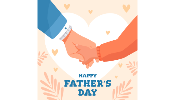 父亲牵着孩子的手设计父亲节快乐矢量素材(AI/EPS)