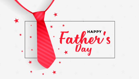 红色条纹领带设计父亲节快乐矢量素材(EPS)