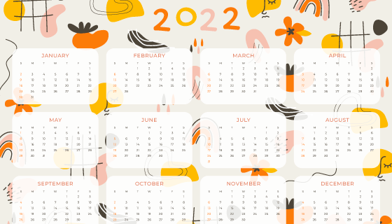 抽象风格设计2022年日历矢量素材(AI/EPS)