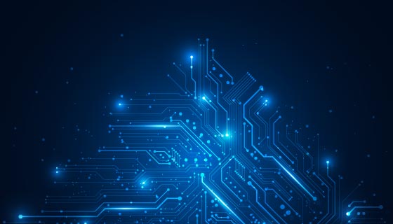 蓝色抽象电路板纹理背景矢量素材(EPS)