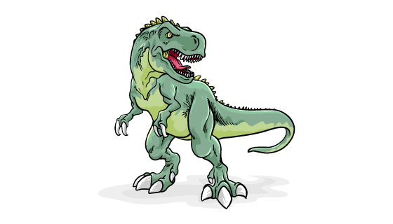 凶猛的霸王龙插图矢量素材(EPS/PNG)