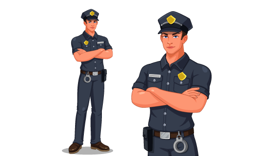 站立着的警察矢量素材(EPS)