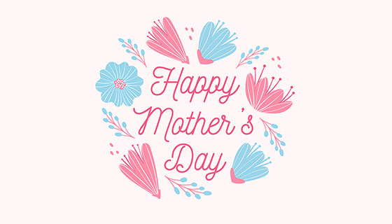 漂亮花卉母亲节背景矢量素材(EPS/AI)