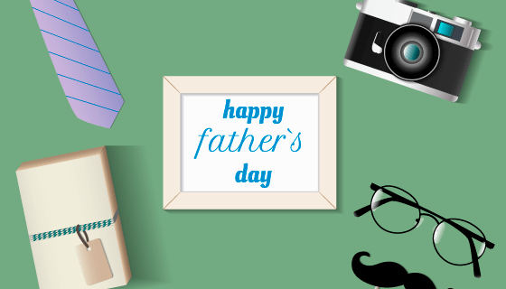 领带胡子眼镜等设计父亲节快乐矢量素材(EPS)