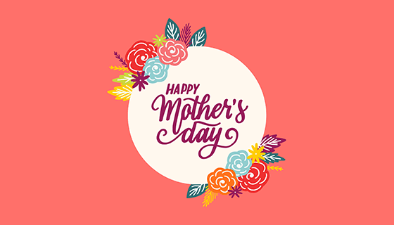 漂亮花卉母亲节背景矢量素材(EPS/AI)